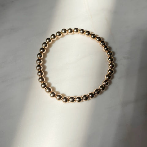 5 mm 14k Gold Filled Beaded Bracelet